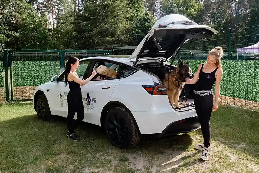 Shuttle-Fahrzeug mit Sicherheitsausstattung